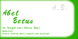 abel betus business card
